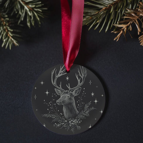 Starlit Stag Metal Ornament